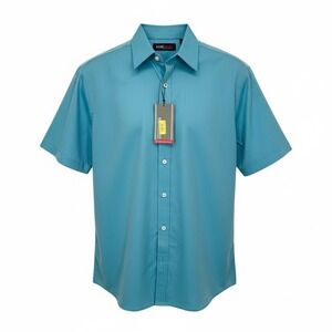 Roundtree & Yorke travelSMART Short Sleeve Performance Button Down Shirt Men M